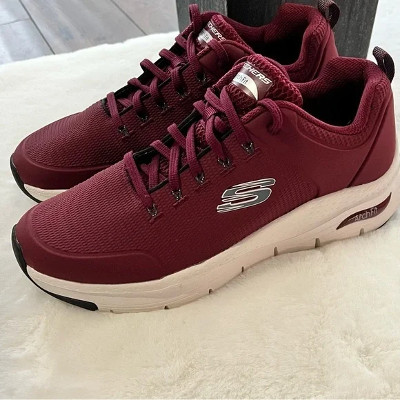 Skechers Men's Arch Fit Titan Sneakers Burgundy Size 8.5 - Picture 5 of 16